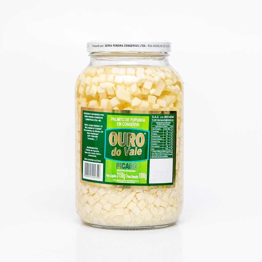 Palmito de Pupunha Ouro do Vale – Picado – 3.150g